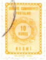 1964 - TURQUIA - SELLO DE SERVICIO - YVERT 89 - Usati