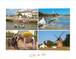 17 - Ile De Ré - Multivues - Marais Salants - Anes En Culottes - Moulin - Bateaux - CPM - Voir Scans Recto-Verso - Ile De Ré