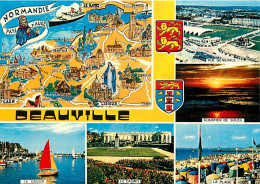 14 - Deauville - Multivues - Blasons - Carte Géographique - Carte Neuve - CPM - Voir Scans Recto-Verso - Deauville