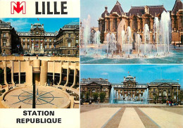 59 - Lille - Métro De Lille - Station République - Multivues - CPM - Voir Scans Recto-Verso - Lille