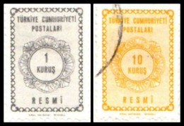 1964 - TURQUIA - SELLO DE SERVICIO - YVERT 87,89 - Gebruikt