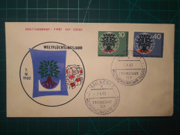 ALLEMAGNE, Enveloppe FDC Commémorative "WeltFlüchtlingsJahr - Marken". Cachet De La Poste Et Timbre Postal Spécial. Anné - 1961-1970