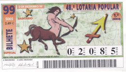 PORTUGAL LOTTERY TICKET 1999 - Billets De Loterie