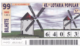 PORTUGAL LOTTERY TICKET 1999 - Lotterielose