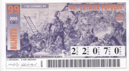 PORTUGAL LOTTERY TICKET 1999 - Billetes De Lotería