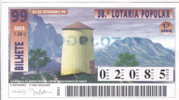 PORTUGAL LOTTERY TICKET 1999 - Lottery Tickets