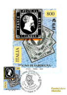 ITALIA ITALY - 2001 TORINO Primi Francobolli Del Regno Di Sardegna Annullo Fdc Su Cartolina PT - 767 - Philatelic Exhibitions