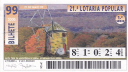 PORTUGAL LOTTERY TICKET 1999 - Lottery Tickets