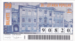 PORTUGAL LOTTERY TICKET 1999 - Lottery Tickets