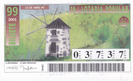 PORTUGAL LOTTERY TICKET 1999 - Billetes De Lotería