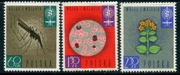 POLAND 1962 Malaria Campaign MNH / **  Michel 1346-48 - Nuovi