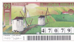 PORTUGAL LOTTERY TICKET 1999 - Lottery Tickets