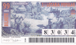 PORTUGAL LOTTERY TICKET 1999 - Lottery Tickets