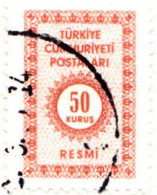 1965 - TURQUIA - SELLO DE SERVICIO - YVERT 98 - Gebraucht