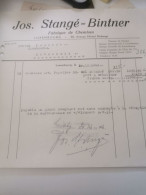 Luxembourg Facture, Jos. Stangé-Bintner 1946 - Lussemburgo