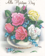 Postal Stationery - Flowers - Roses - On Valentine's Day - Red Cross 1996 - Suomi Finland - Postage Paid - Interi Postali