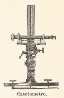 Catetometro - 1924 Xilografia D'epoca - Vintage Engraving - Gravure - Estampes & Gravures