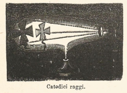 Raggi Catodici - 1924 Xilografia D'epoca - Vintage Engraving - Gravure - Estampes & Gravures