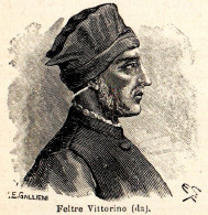 Ritratto Di Vittorino Da Feltre - Stampa Epoca - 1926 Vintage Print   - Estampes & Gravures