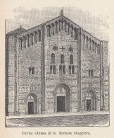 Pavia - Chiesa Di S. Michele Maggiore - Stampa Epoca - 1929 Vintage Print - Prenten & Gravure