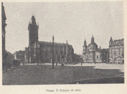 Repubblica Ceca - Praga - Palazzo Di Città - 1929 Stampa - Vintage Print - Prenten & Gravure