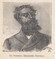 Ritratto Di Emanuele Teodoro Da Fonseca - 1926 Stampa - Vintage Print   - Estampes & Gravures