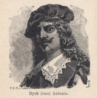 Ritratto Di Antoon Van Dyck - 1926 Stampa Epoca - Vintage Print - Estampas & Grabados