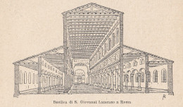 Interno Basilica Di S. Giovanni In Laterano A Roma - 1924 Vintage Print - Estampas & Grabados