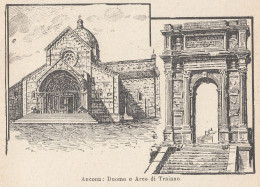 Ancona - Duomo E Arco Di Traiano - 1924 Stampa Epoca - Vintage Print - Prints & Engravings