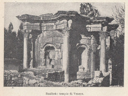 Libano - Baalbek - Tempio Di Venere - 1924 Stampa Epoca - Vintage Print - Estampes & Gravures