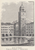 Riva Di Trento - Porta Di Ponente E Antica Torre - 1930  Vintage Print - Prints & Engravings