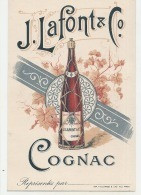 -16- Tarif  COGNAC - Carte Publicitaire De Visite De La Maison " J. LAFONT & Cie " -excellent état - Visiting Cards