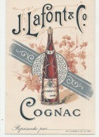 -16- Tarif  COGNAC - Carte Publicitaire De Visite De La Maison " J. LAFONT & Cie " -excellent état - Tarjetas De Visita