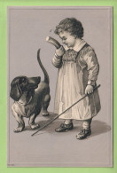 Alte Ansichtskarte - Präge - Hund - Dog - DACHSHUND -  1900's - Honden