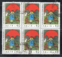 ITALIA REPUBBLICA ITALY REPUBLIC 1976 GIORNATA DEL FRANCOBOLLO STAMP DAY LIRE 40 BLOCCO BLOCK USATO USED OBLITERE' - 1971-80: Gebraucht