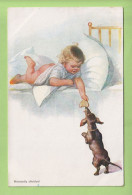 Alte Ansichtskarte - Hund - Dog - DACHSHUND -   HONESTY DIVIDED - Honden
