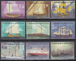 KROATIEN  473-481,  Postfrisch **, Kroatische Schiffe, 1998 - Croazia