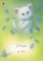 Postal Stationery - Cat And Flowers - Frienship Is Joy - Red Cross 2003 - Suomi Finland - Postage Paid - Postal Stationery