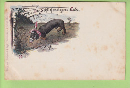 Alte Ansichtskarte - Hund - Dog - DACHSHUND -   1900'S  SCHIEFENSIEGERS ENDE - Chiens