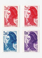 France 1983 - Lot 4 Timbres Marianne La Liberté De Delacroix - 1982-1990 Liberty Of Gandon