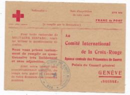Guerre 39/45 Carte Croix Rouge Prisonnier De Guerre Cachet DAX LANDES - 2. Weltkrieg 1939-1945