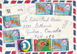 Congo Brazzaville Registered Air Mail Cover Sent To Canada 29-7-1986 With A Lot Of Topic Stamps - Oblitérés