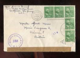 "USA" 1953, Brief Mit "ZENSUR" (Alliierte Zensurstelle) Ex ATLANTIC CITY Nach Wien (A2102) - Lettres & Documents