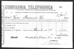 Receipt Maranhão Telephone Company, Brazil 1918 For 10 Thousand Reis. Recibo Da Companhia Telephónica Do Maranhão, Brasi - Sonstige & Ohne Zuordnung