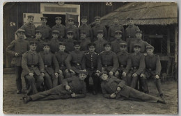 Germany 1916 Postcard Photo World War I WWI Soldiers In Pose Sent By Military Post Feldpost From Zossen - War 1914-18