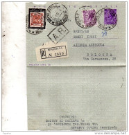 1959  LETTERA RACCOMANDATA CON ANNULLO MOLINELLA BOLOGNA - 1946-60: Marcophilia
