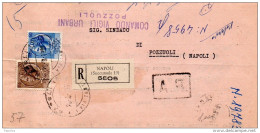 1957  LETTERA RACCOMANDATA CON ANNULLO NAPOLI SUCCURSALE 19 - 1946-60: Storia Postale