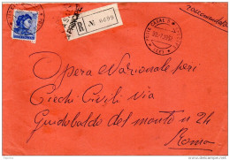 1962 LETTERA RACCOMANDATA CON ANNULLO CASAL DI PRINCIPE CASERTA - 1961-70: Storia Postale