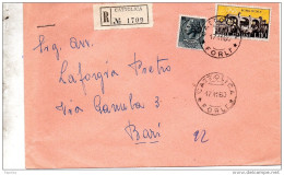 1960 LETTERA RACCOMANDATA CON ANNULLO CATTOLICA FORLI ' - 1946-60: Storia Postale