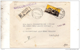 1959 LETTERA RACCOMANDATA CON ANNULLO BENEVENTO SUCCURSALE 3 - 1946-60: Storia Postale